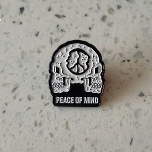 Peace Of Mind Skull Skeletons Macabre Death Lapel Pin